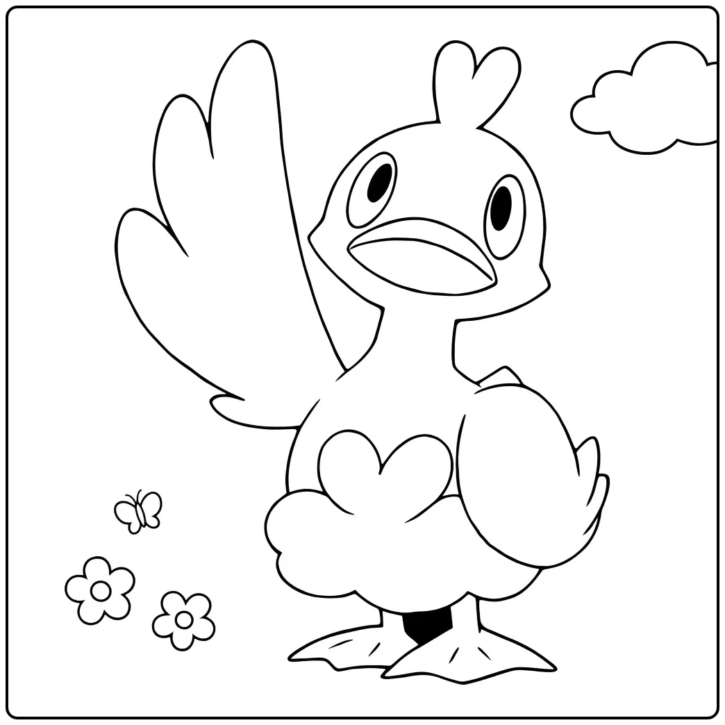 Cute Ducklett coloring page