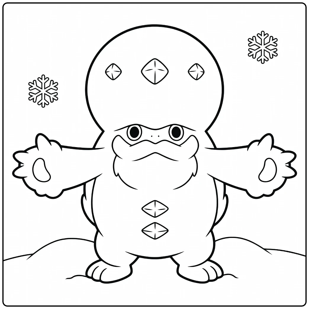 Cute Galarian Darmanitan Standard Mode coloring page
