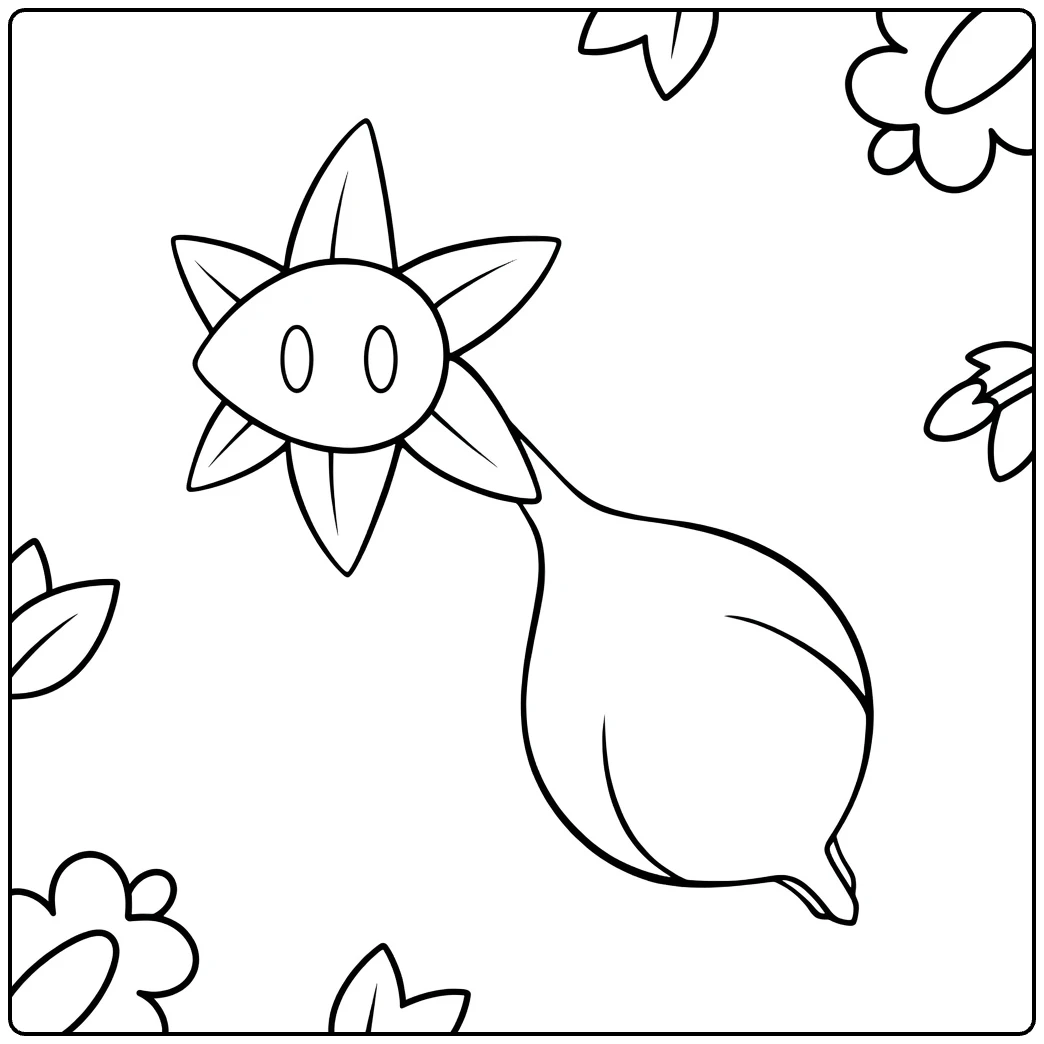 Cute Glimmet Pokemon coloring page