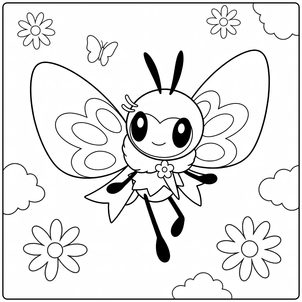 Cute Ribombee for Children coloring page