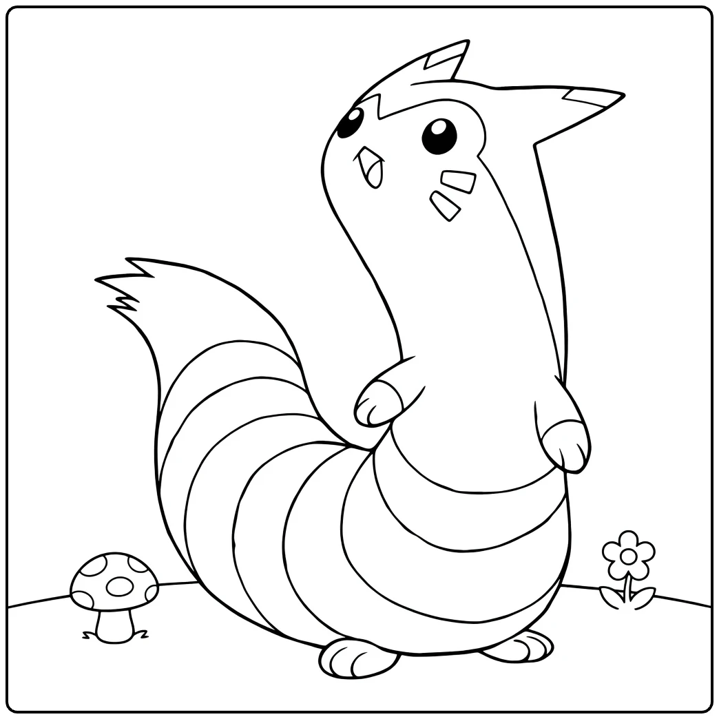 cute sentret coloring page Pokemon