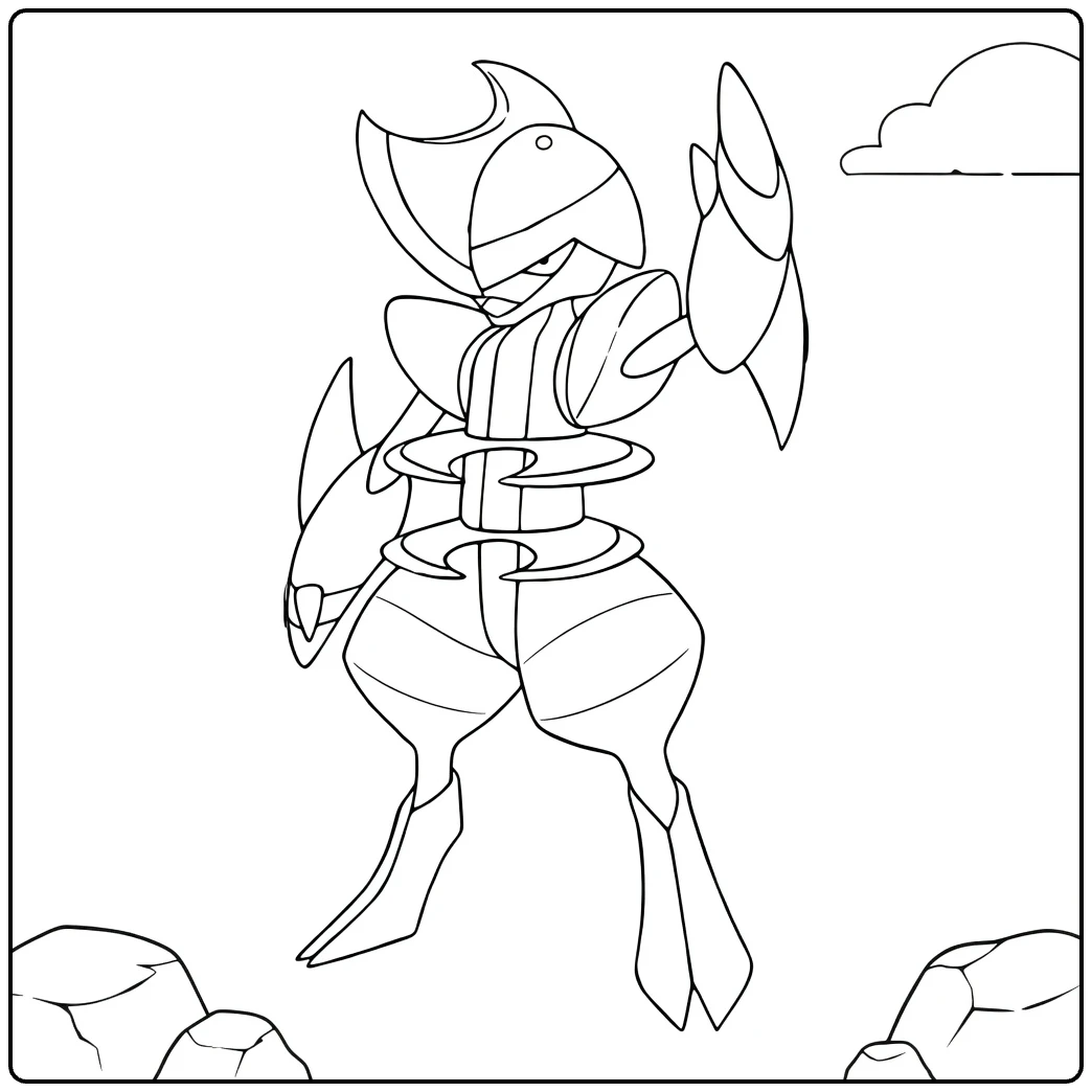 Scizor in Action coloring page