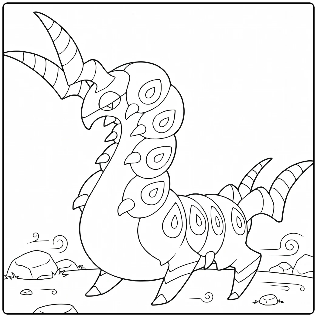 Scolipede coloring page