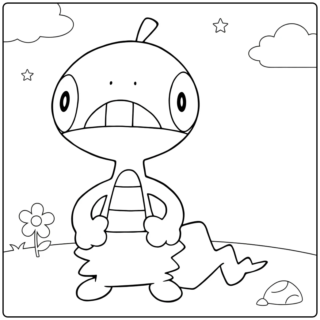 Shouting Pokemon Scraggy coloring page