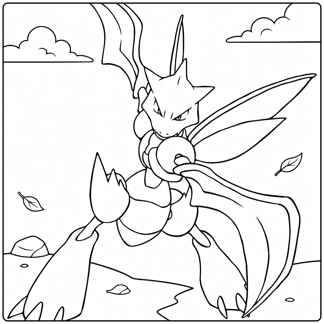 Scyther coloring page