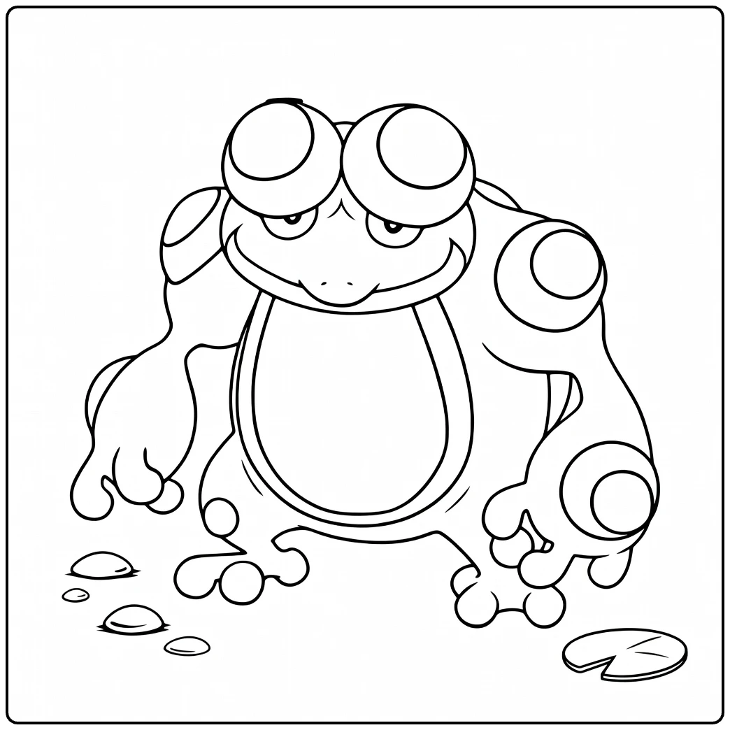 Seismitoad Muscular Frog Pokemon coloring page