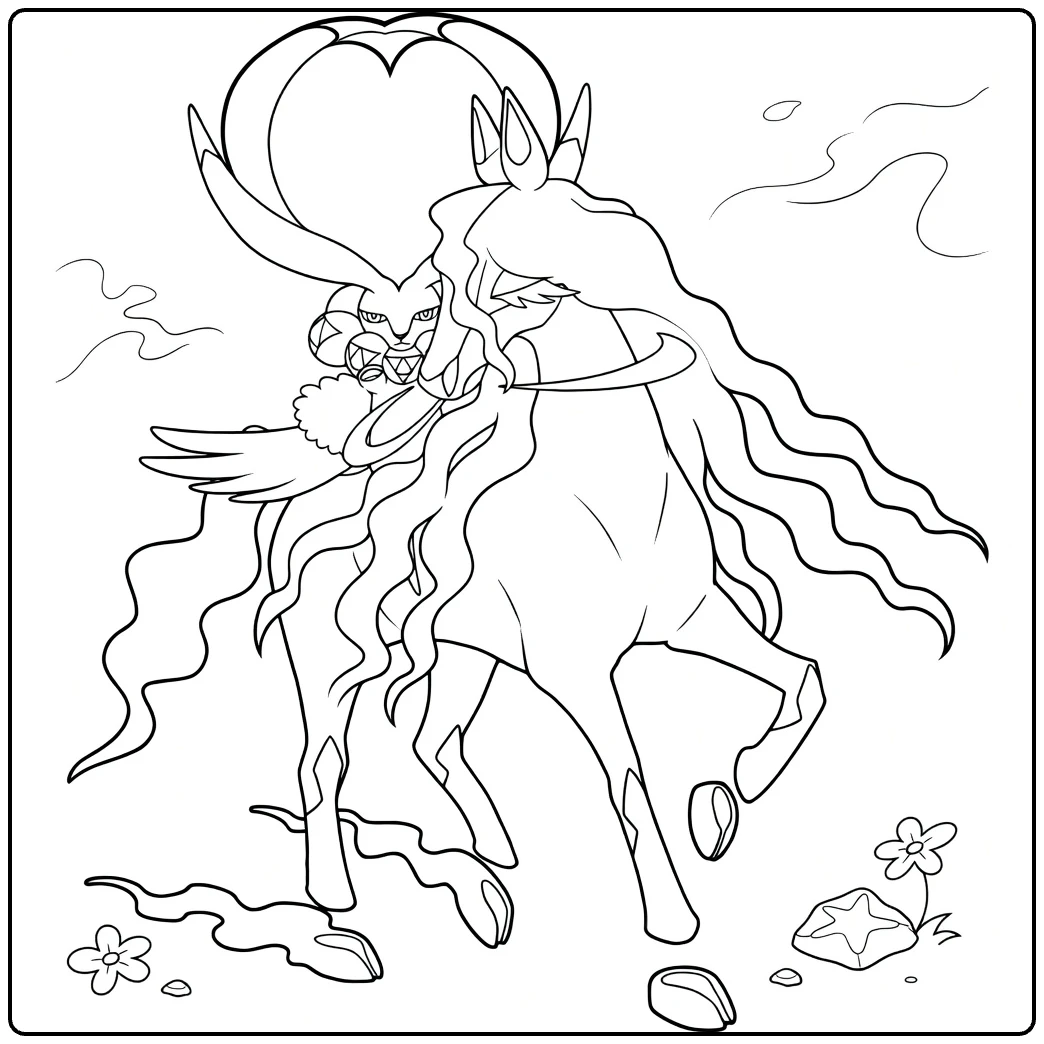 shadow rider calyrex coloring page Pokemon