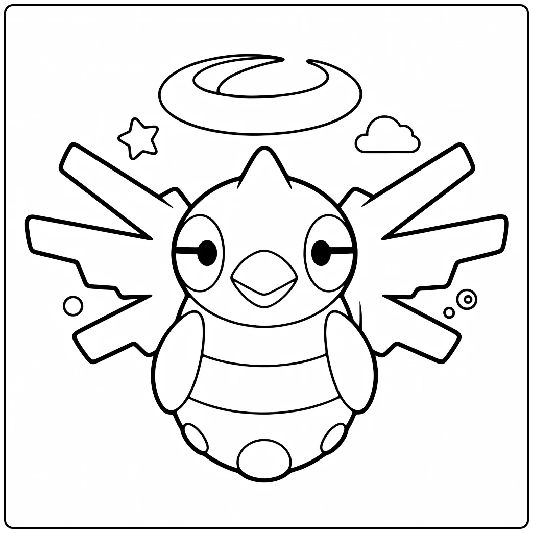 Shedinja Angelic Cicada Pokemon coloring page