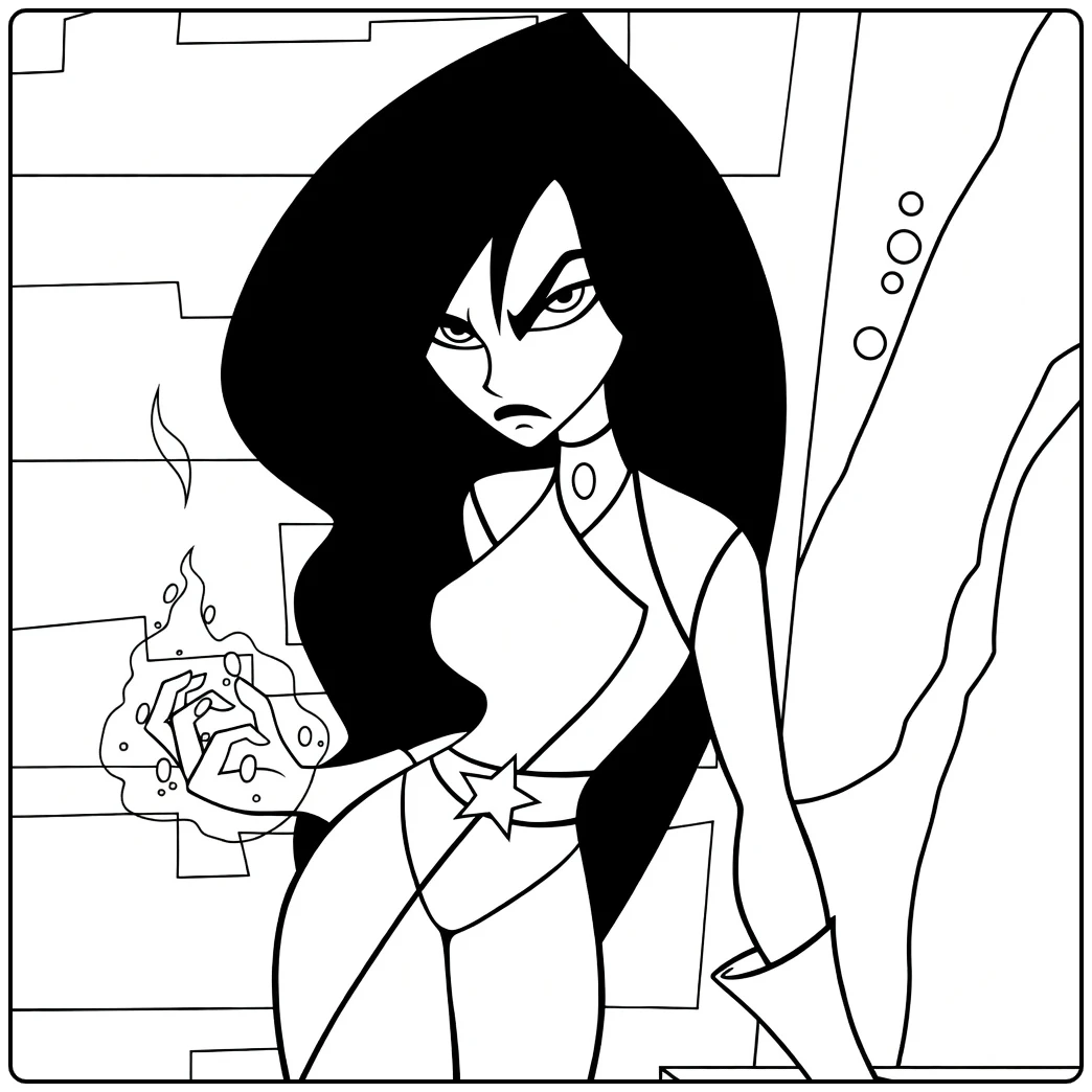 shego the Sterke Vrouwelijke Vijand coloring page