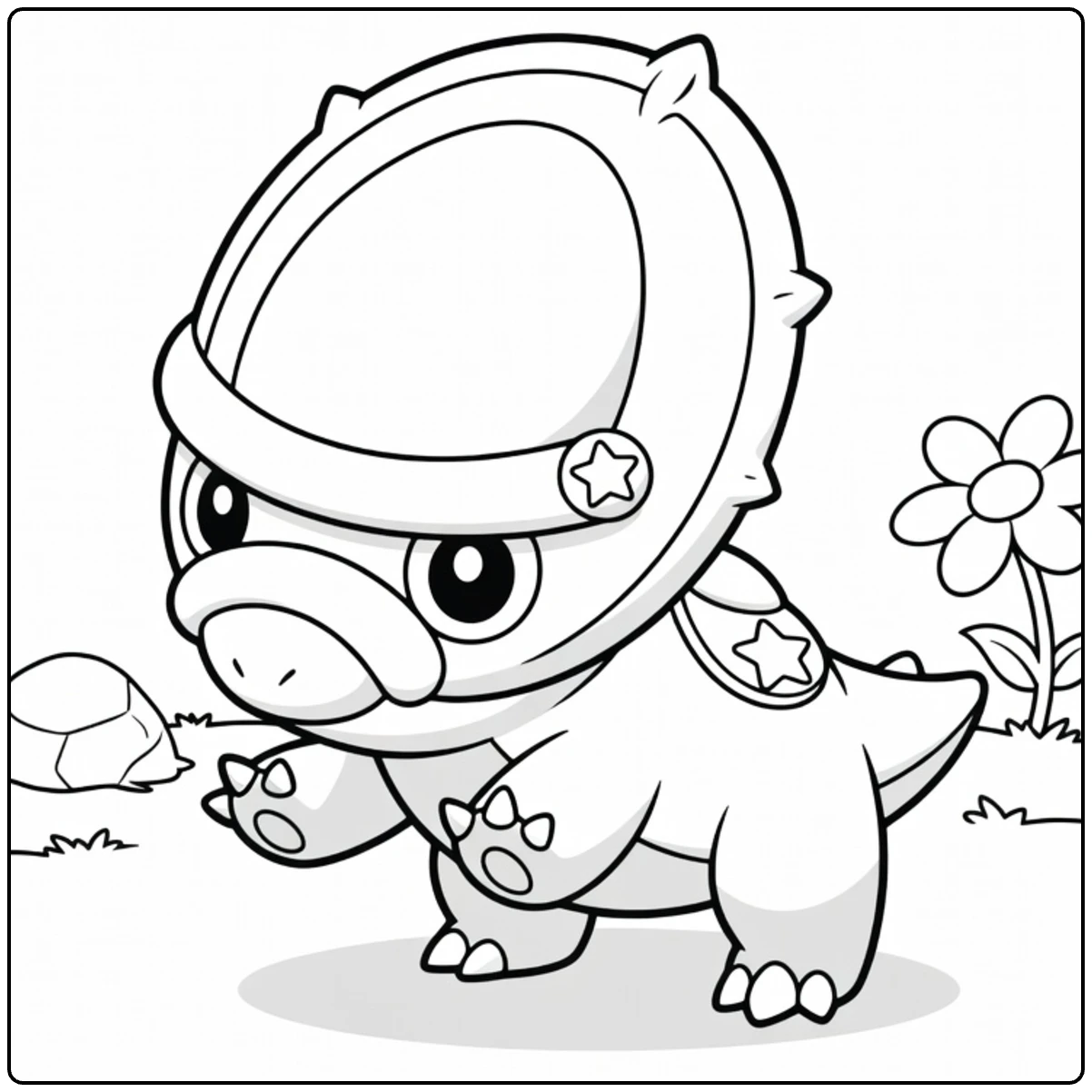 Shieldon Flowers and Crystal Skirt for Kids coloring page