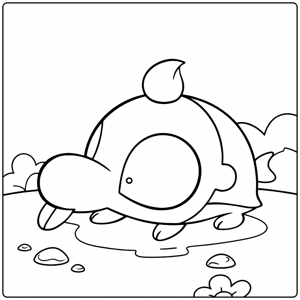 Cute Shroodle with Water coloring page