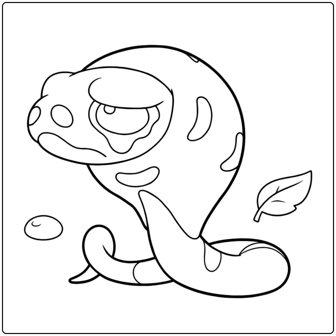 Silicobra Sleepy Face and Tail coloring page