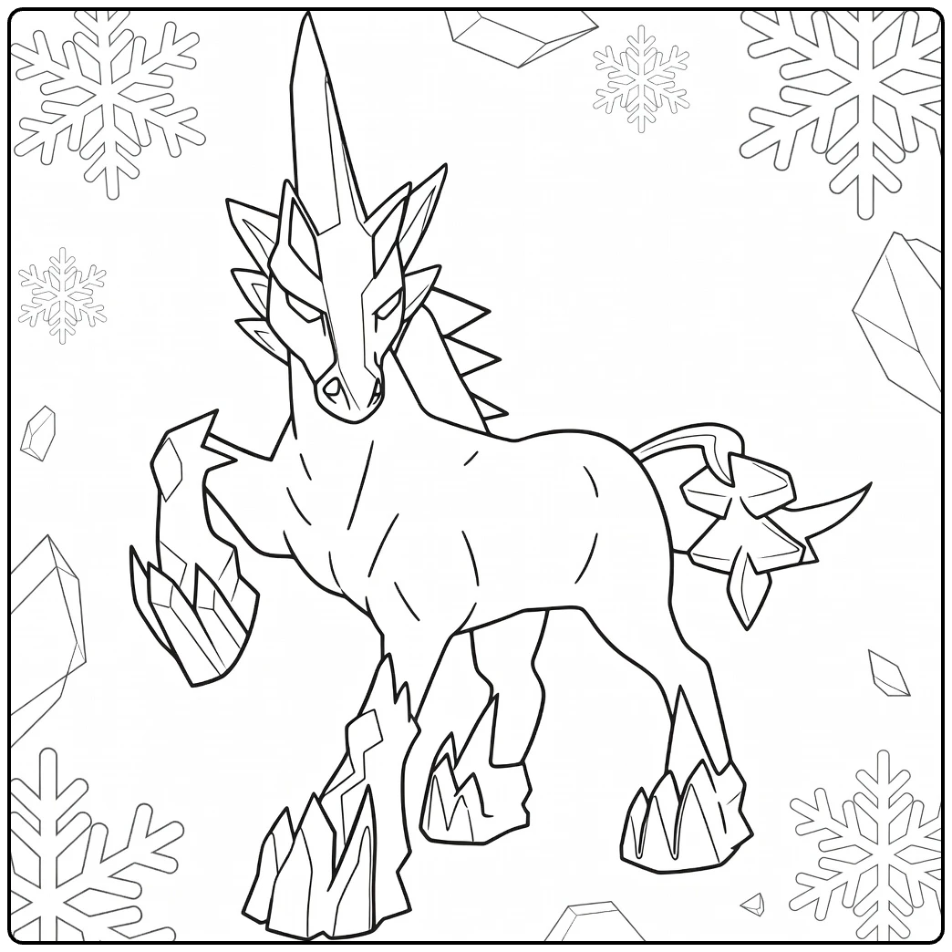 Silvally Ice Type Icy Pokemon Outline coloring page