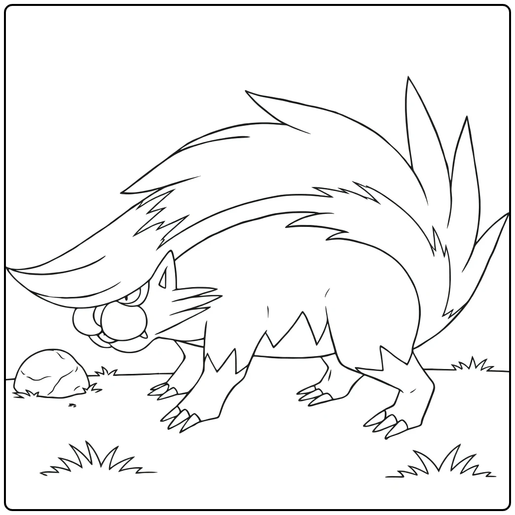 Sniffing Pokemon Skuntank coloring page