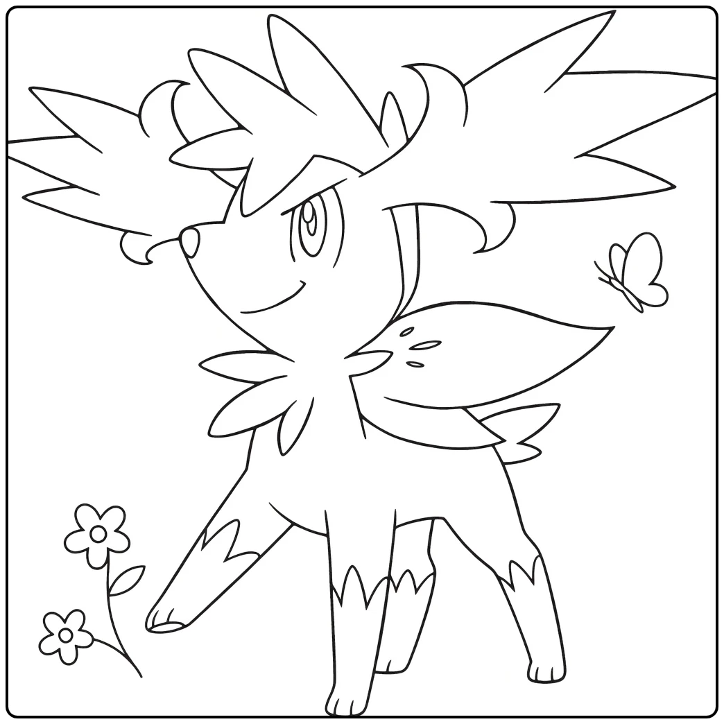 Sky Shaymin Pokemon coloring page