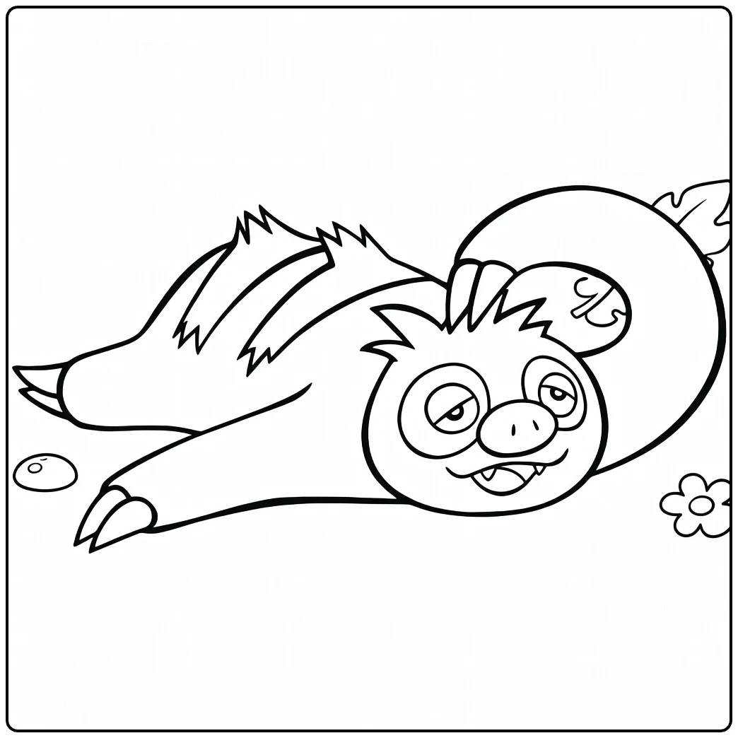 slakoth coloring page of relaxte slapende Pokemon