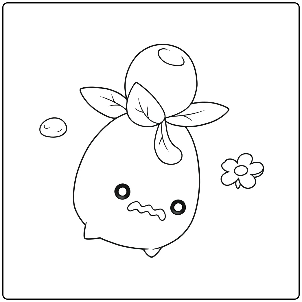 smoliv coloring page with blaadjes druppels and flower