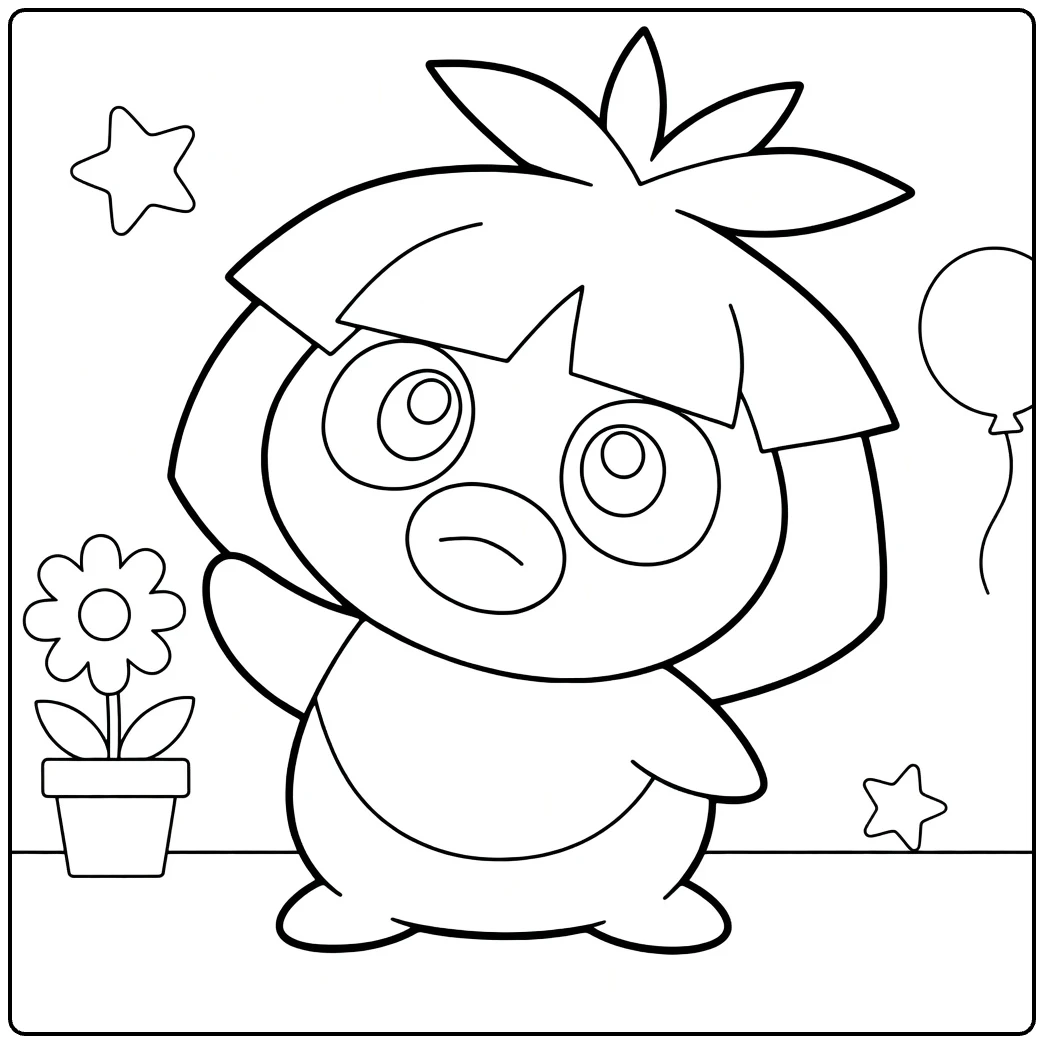 smoochum coloring page of zwaaiende Pokemon with flower pot