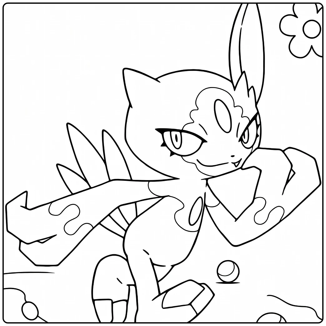 Sneasel Dynamic Pokemon Pose coloring page
