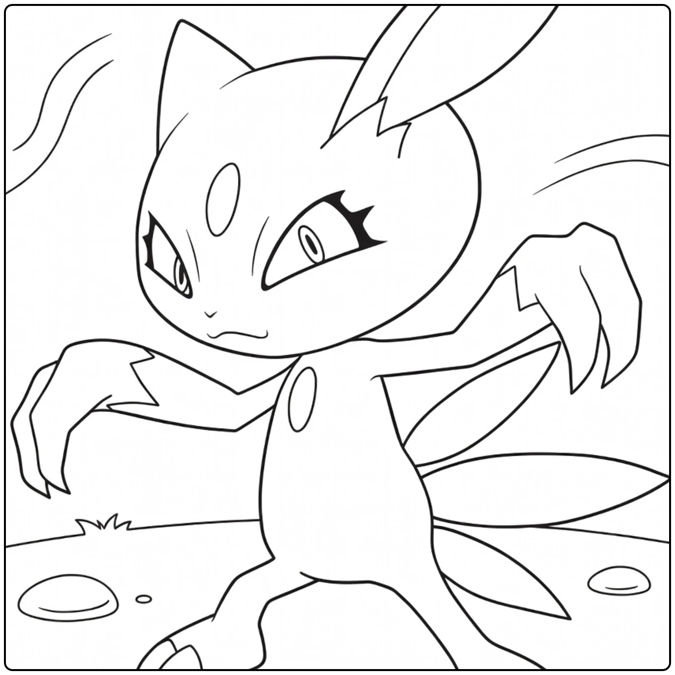 Sneasel in Dynamic Attack Pose coloring page