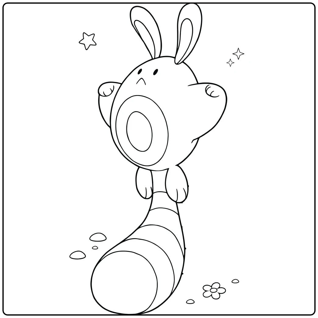 snorlax coloring page of verbaasd konijntje with gestreepte tail