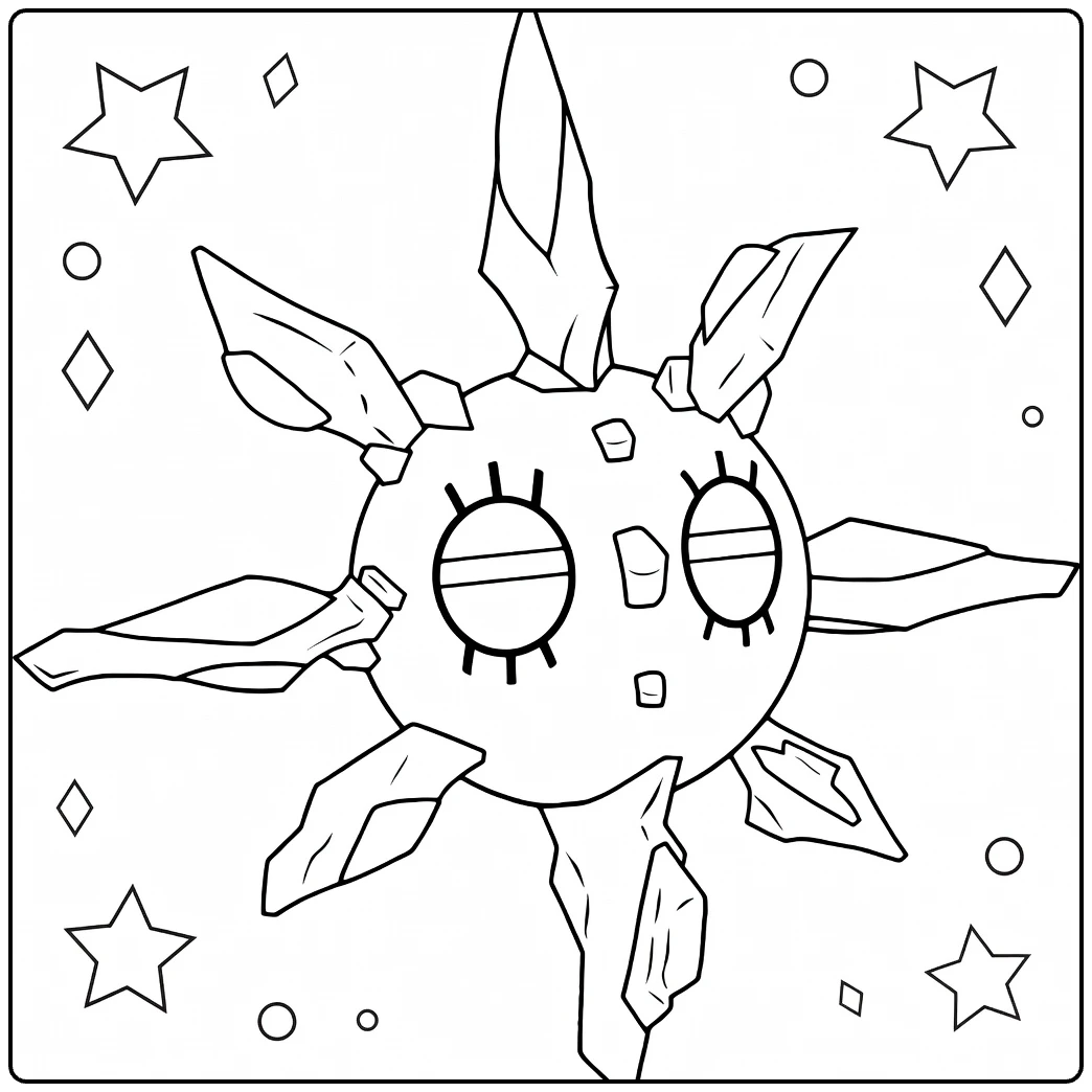 solrock coloring page fun Pokemon printbaar