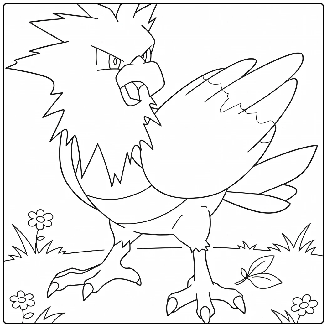 spearow Agressieve Spearow in Grass coloring page