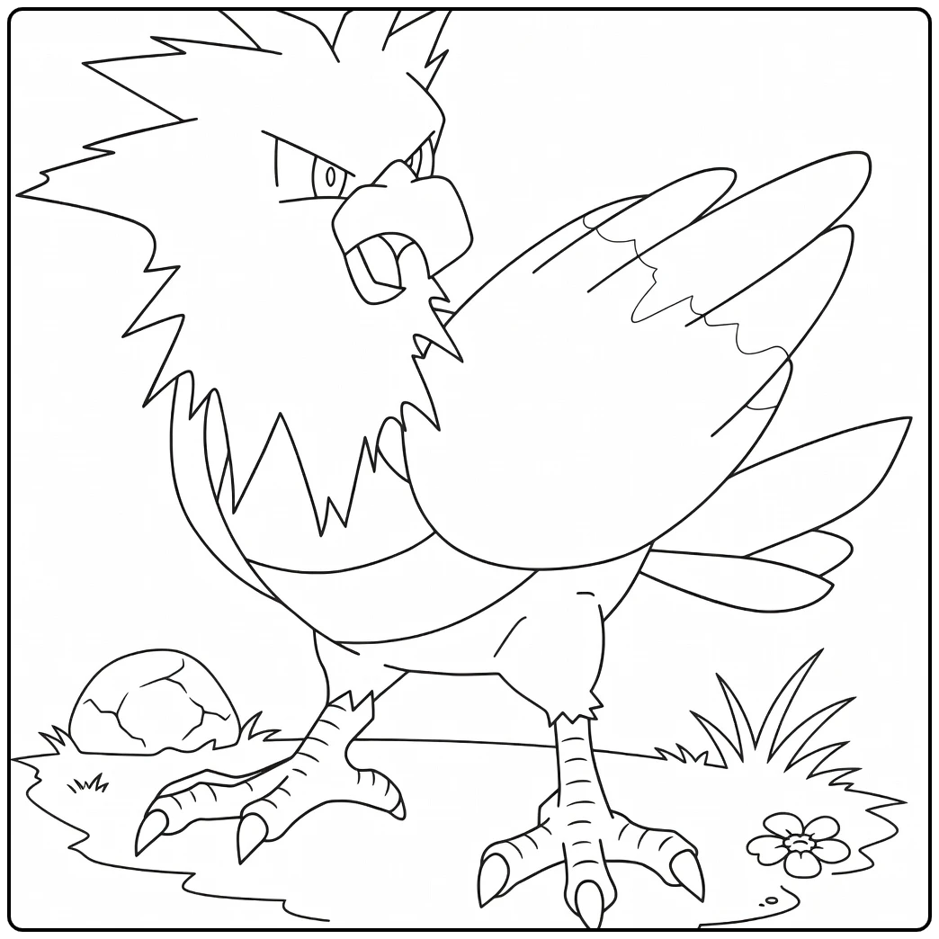 Fierce Spearow in Action coloring page