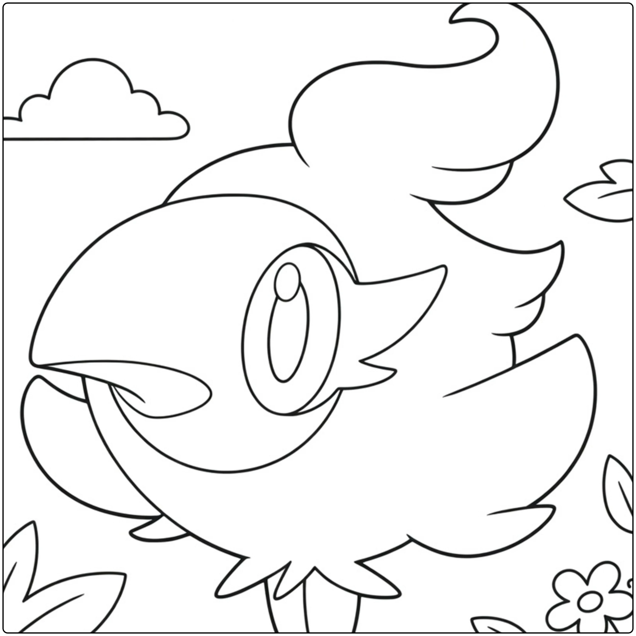 Spritzee Fun Flying Creature with Leaves coloring page