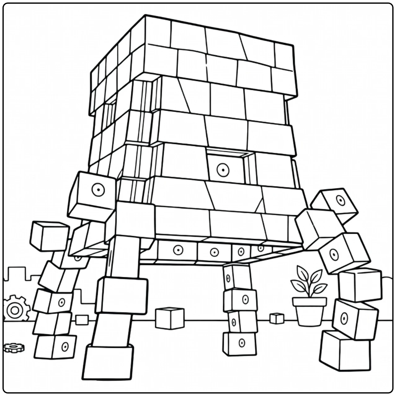 Stakataka Pokemon Ultra Beast Blocks coloring page