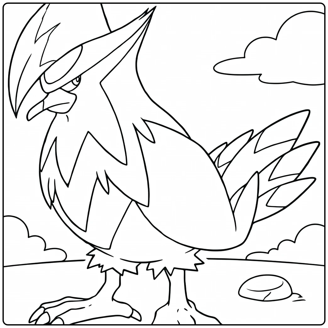 Staraptor for Kids Powerful Hawk coloring page