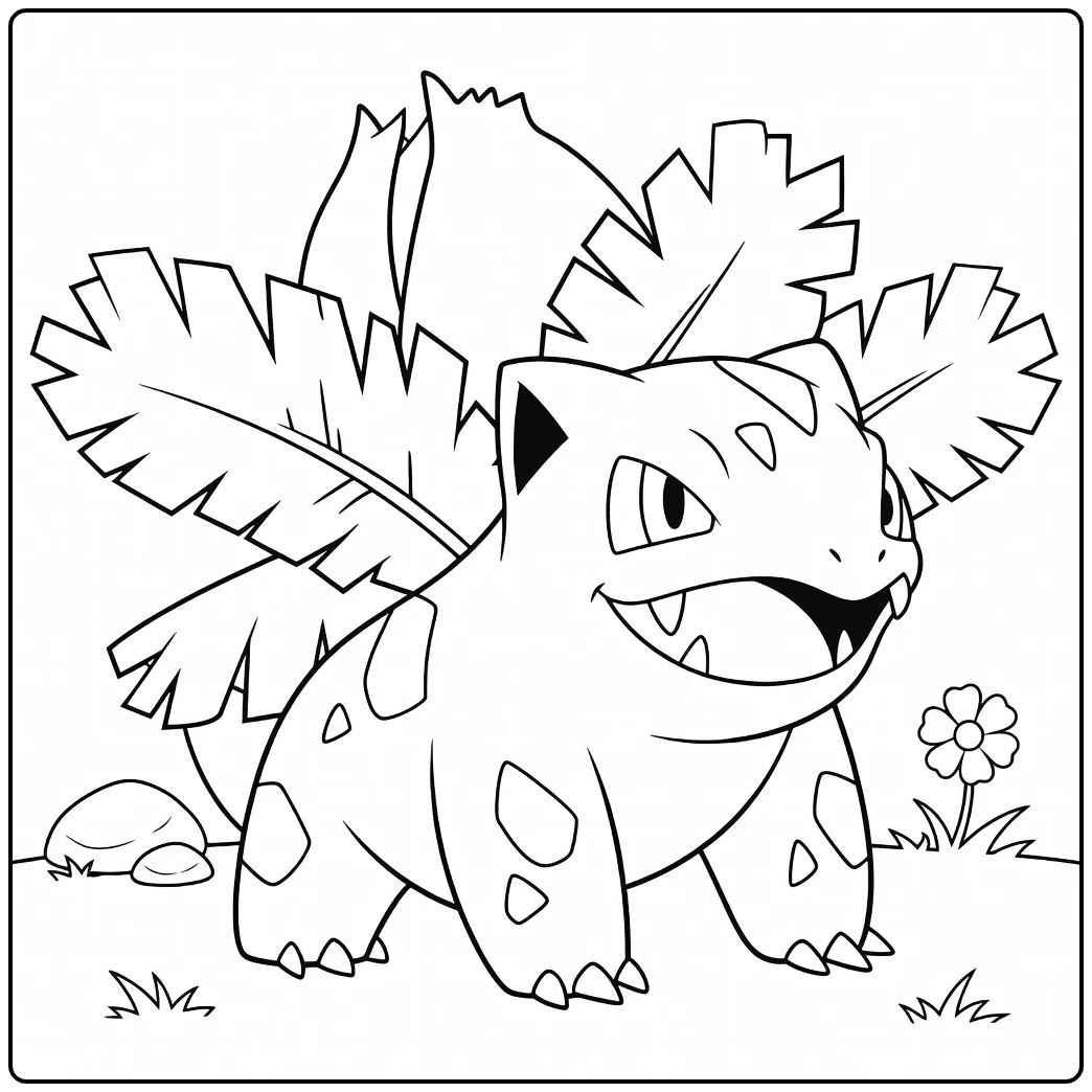 Tough Ivysaur for Kids coloring page
