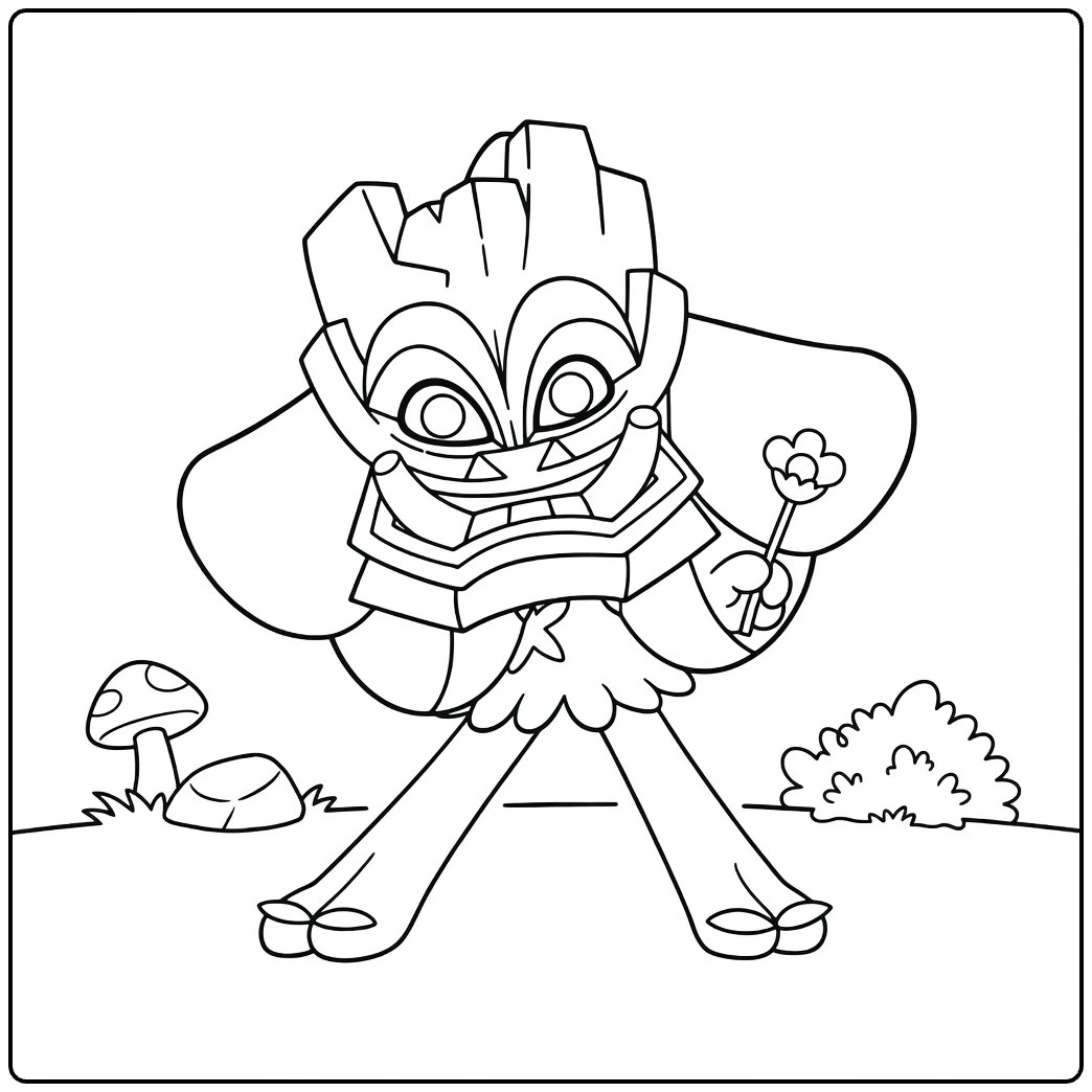 Tough Ogerpon Cornerstone Mask for Children coloring page