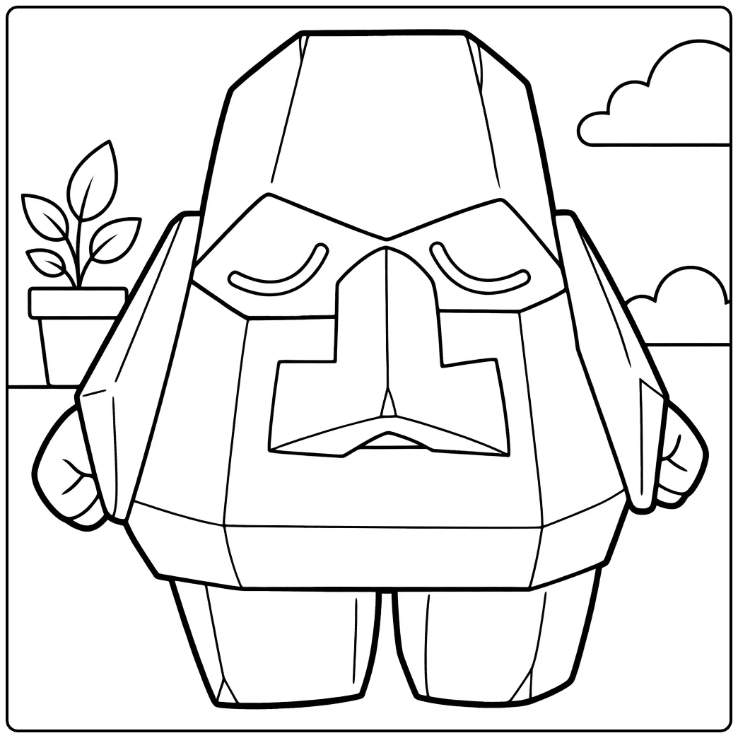 Sudowoodo in Geometric Style with Cloud coloring page