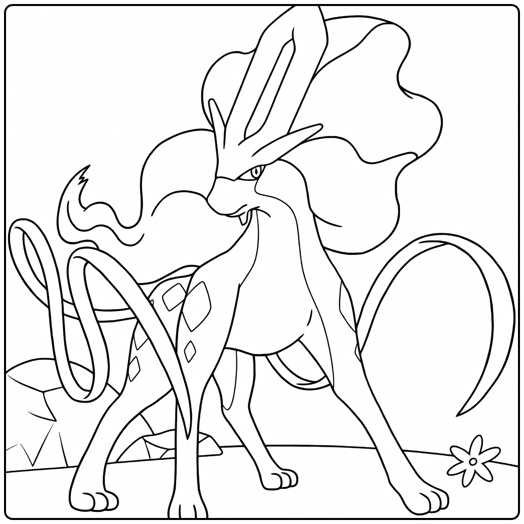 suicune coloring page for kids download