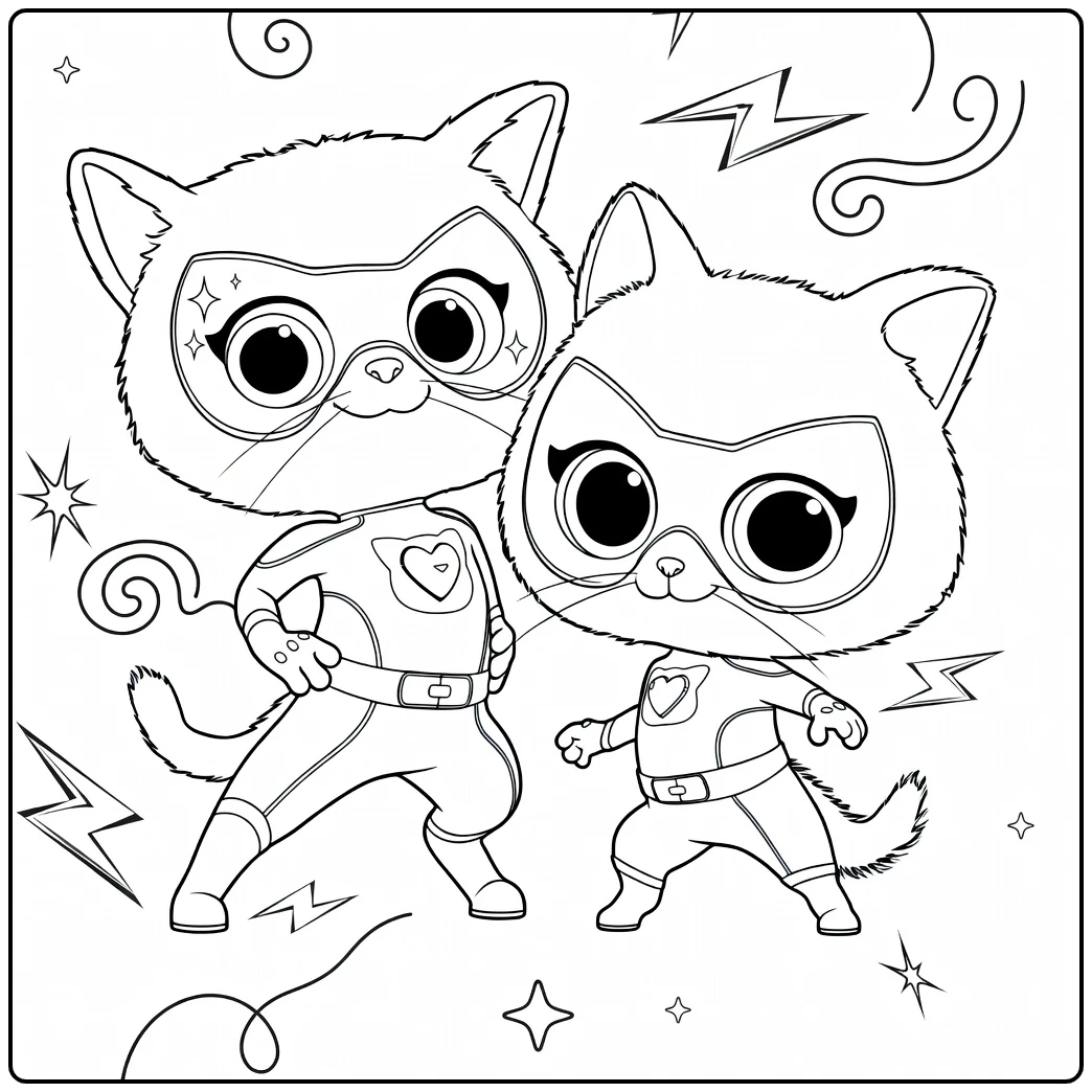 superKitties Heldhaftige Cat Superhelden coloring page