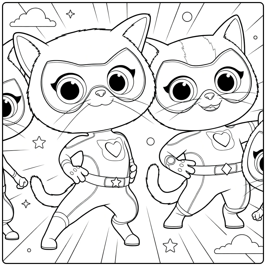 superKitties Heldhaftige Katten 1 coloring page