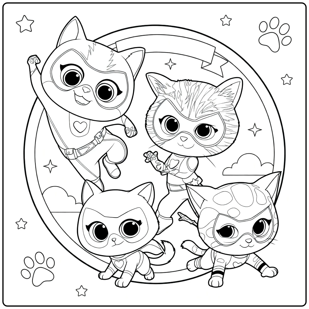 superKitties Heldhaftige Katten coloring page