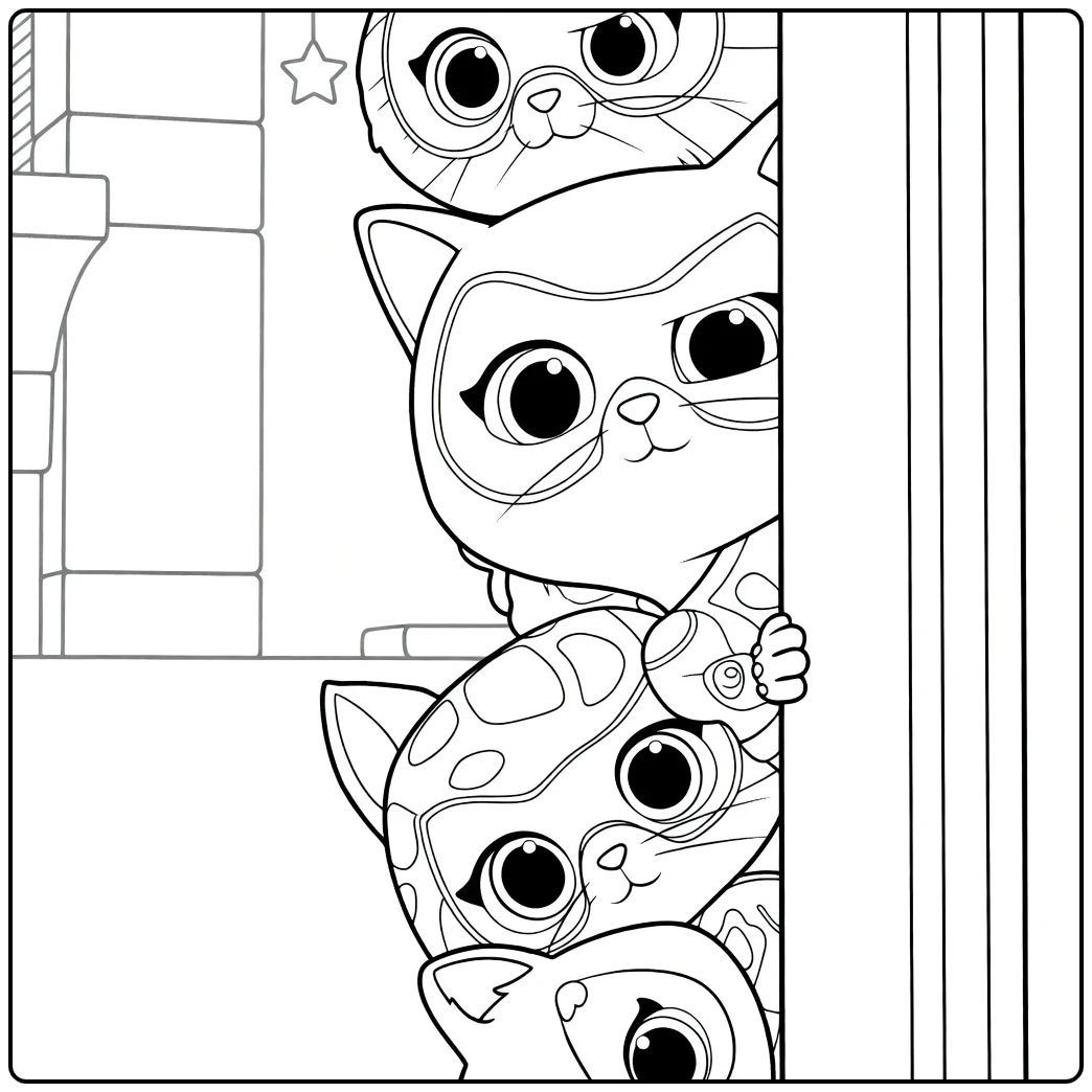 superKitties Cute Glurende Katten coloring page