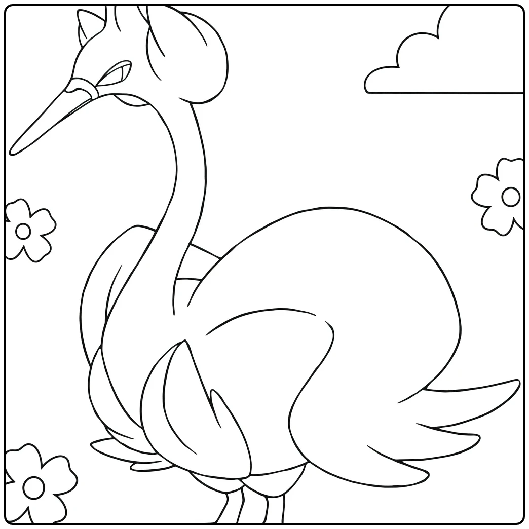 Swanna Graceful Pokemon Swan coloring page