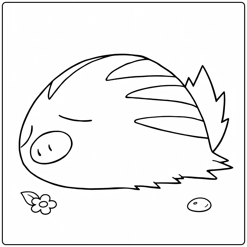 Cute Sleeping Swinub coloring page
