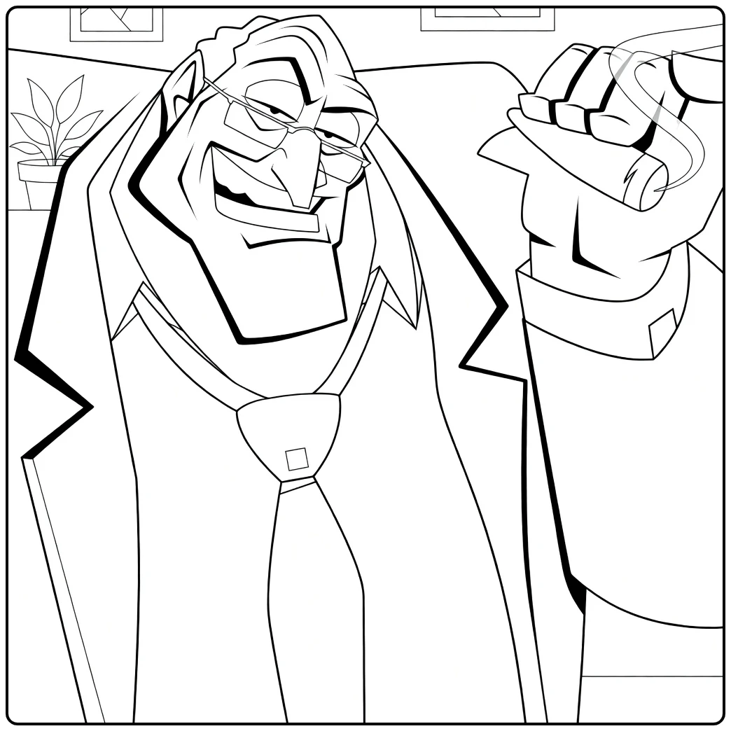 sykes Cartoon Figure with Touw Color coloring page