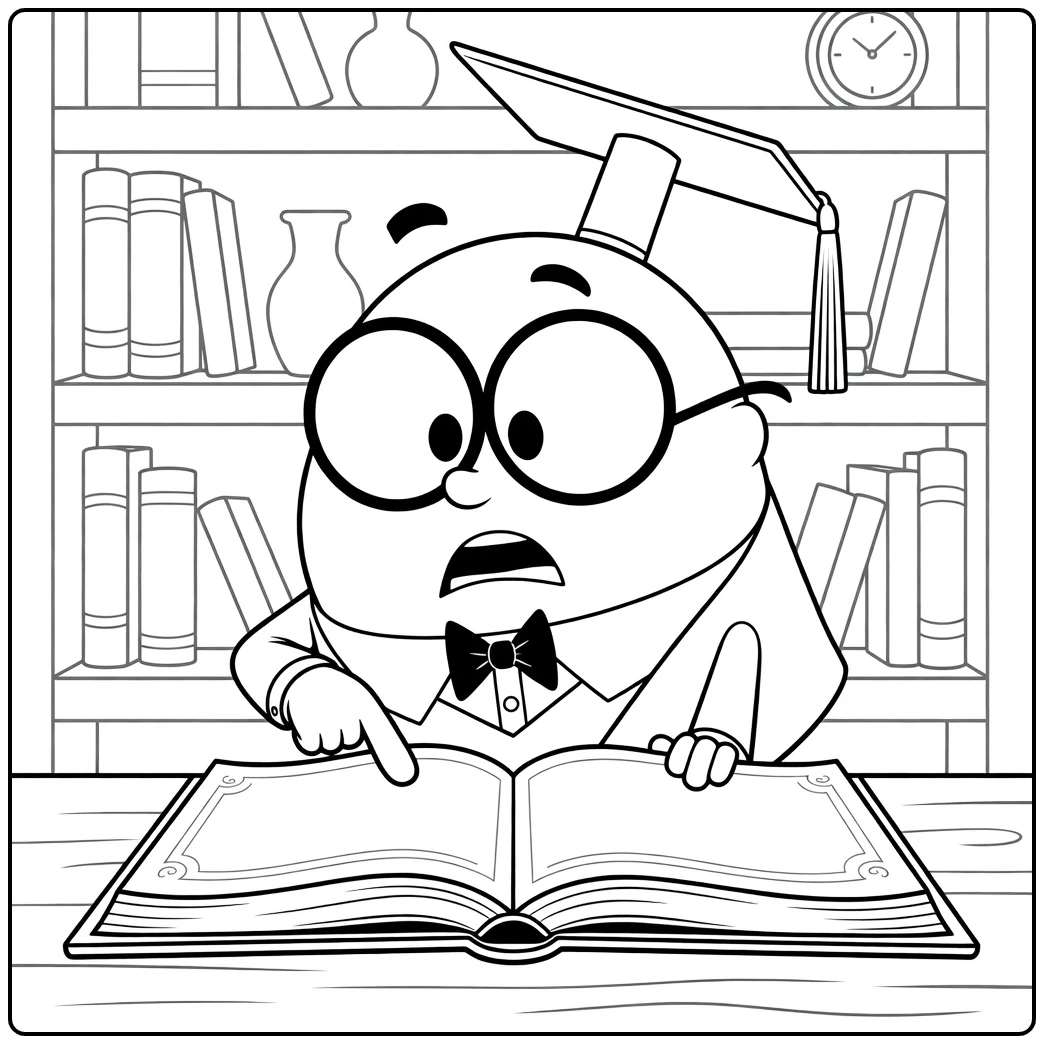 taffyta muttonfudge coloring page with studerende cartoonfiguur
