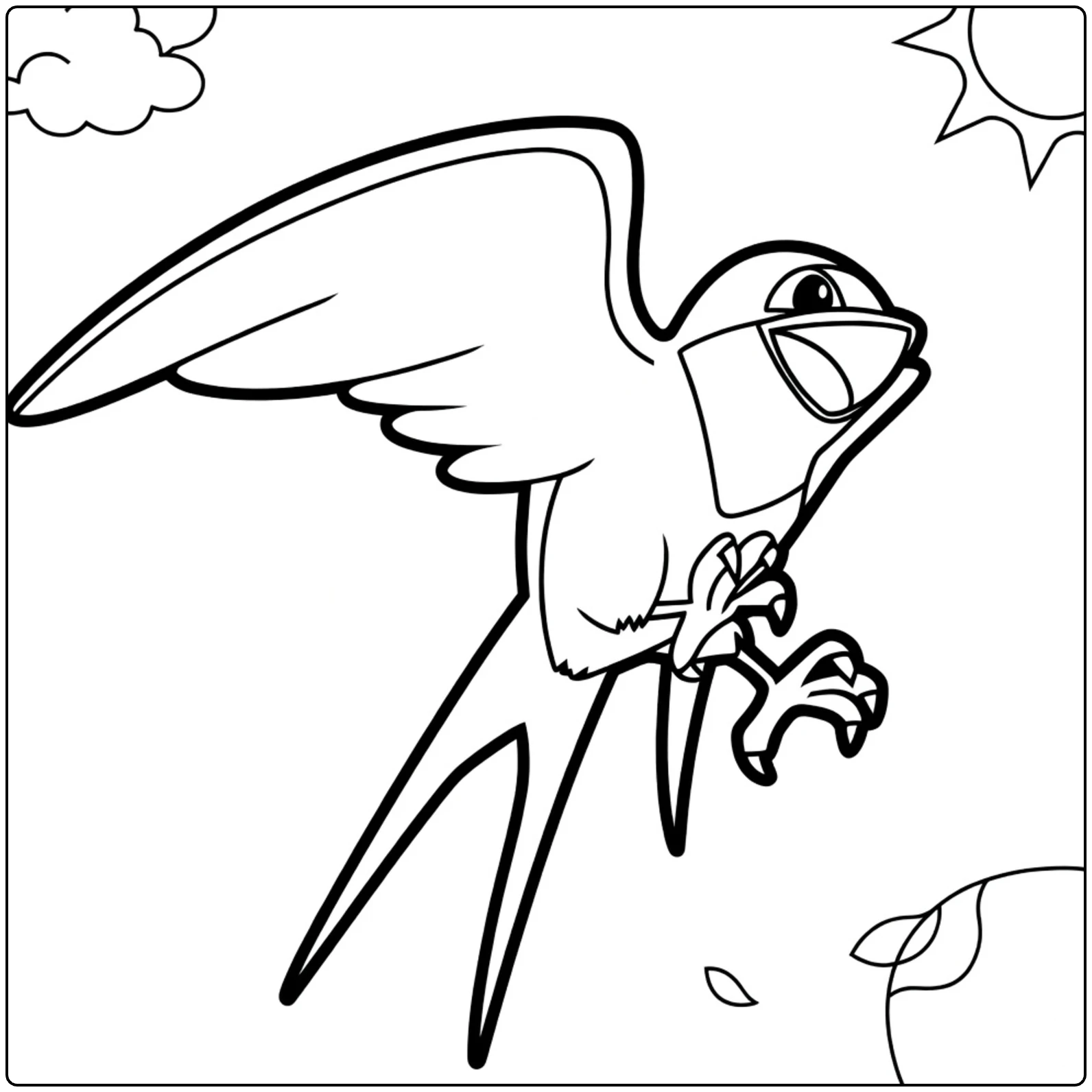 taillow coloring page smiling taillow in vlucht with zon