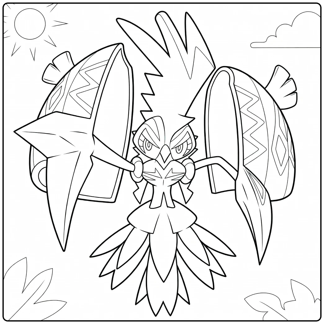 Tapu Koko for Fans Dynamic Pose coloring page