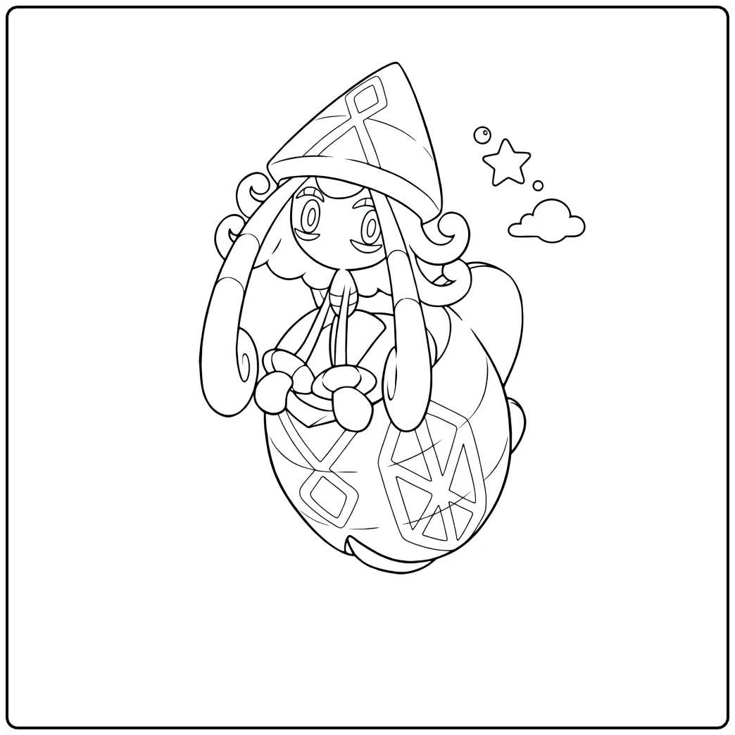 tapu lele coloring page cute mythische Pokemon
