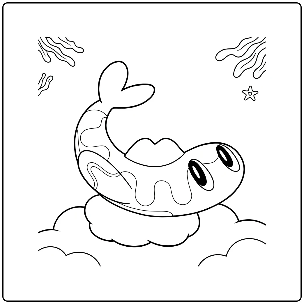 tatsugiri curly form coloring page krullende Pokemon fish