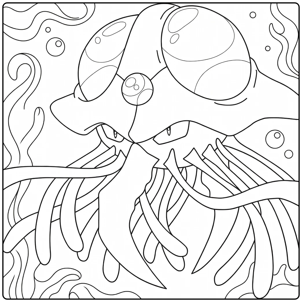 Tentacruel Underwater Adventure coloring page