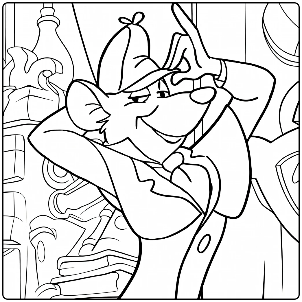 the Great Mouse Detective Basil the Muis coloring page