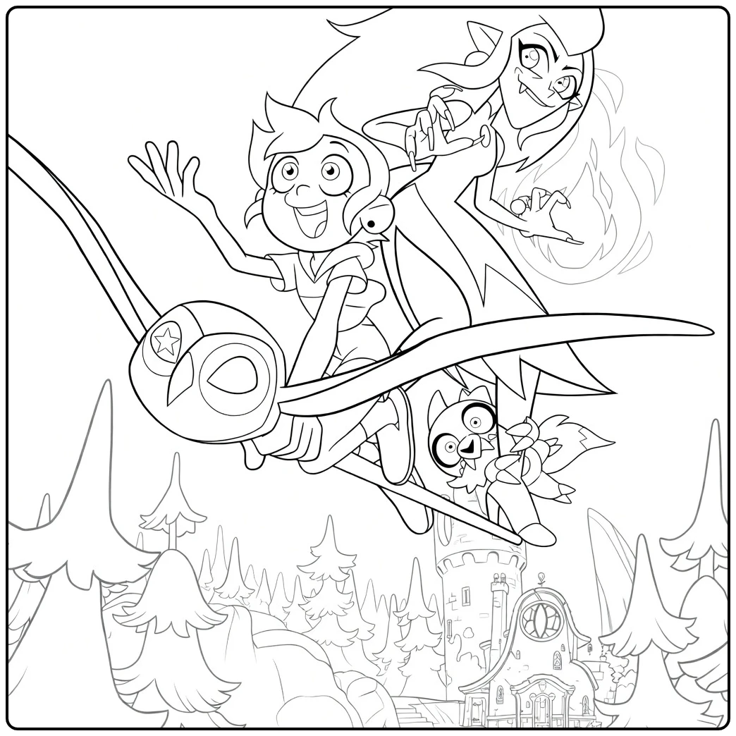 the Owl House Adventure Boven Kasteel coloring page